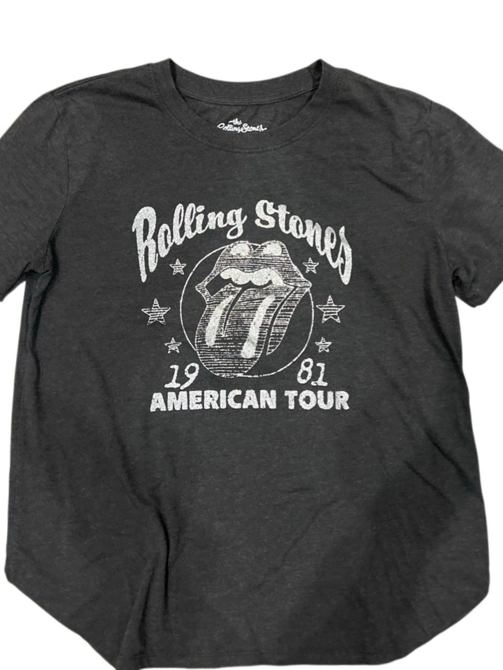 Rolling Stones graphic t-shirt Shimmer logo 1981 American Tour Size Large